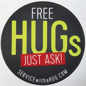 Service with a HUG Sticker